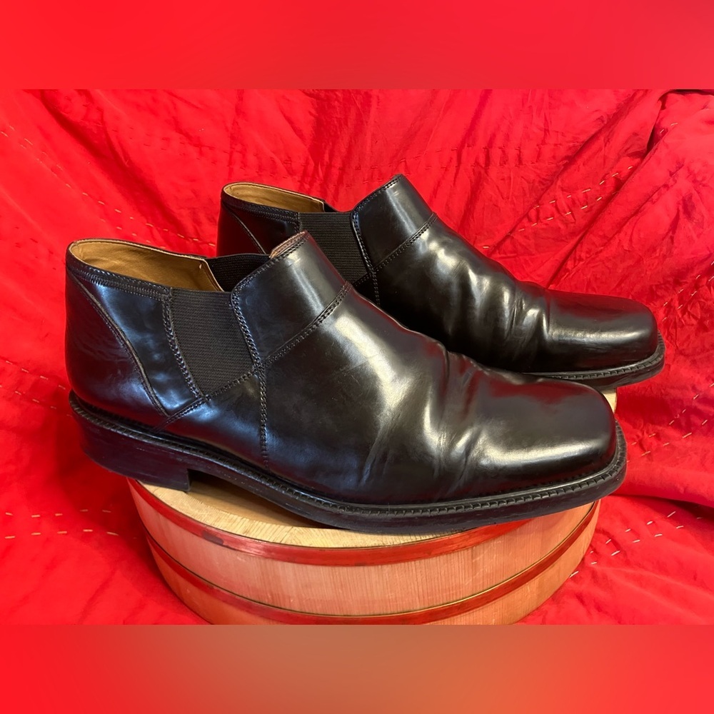 Stacy Adams Black Leather Slip On Dress Shoes Size 12M